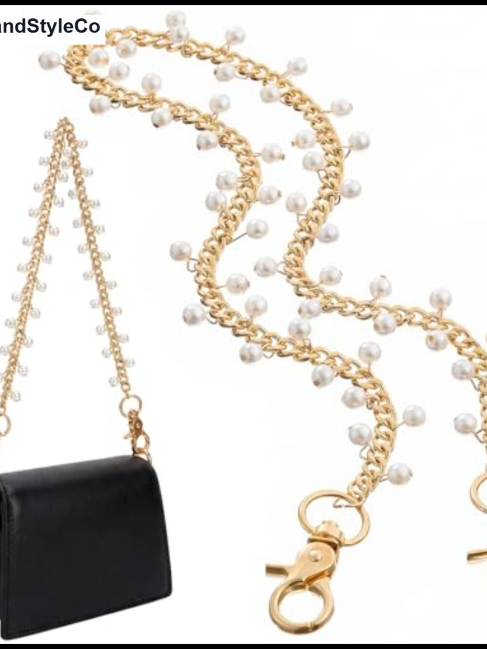 18.1" Gold Pearl Purse Chain Charm for Bags